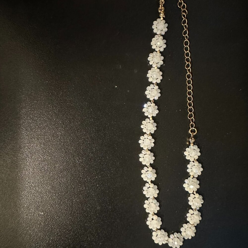 Delicate Floral Beaded Anklet with Extender